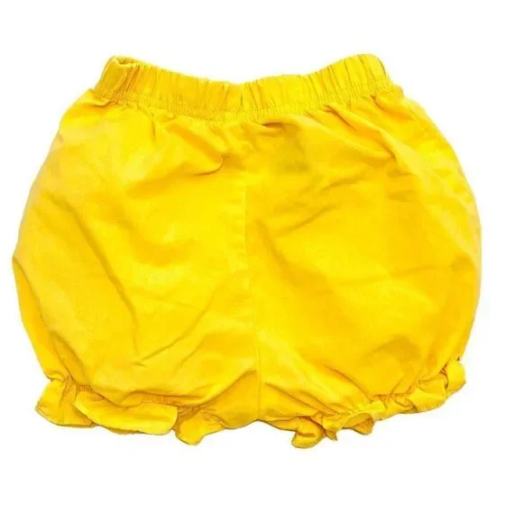 yellow Ruffle Bubble Bloomer Shorts - Picture 3 of 3